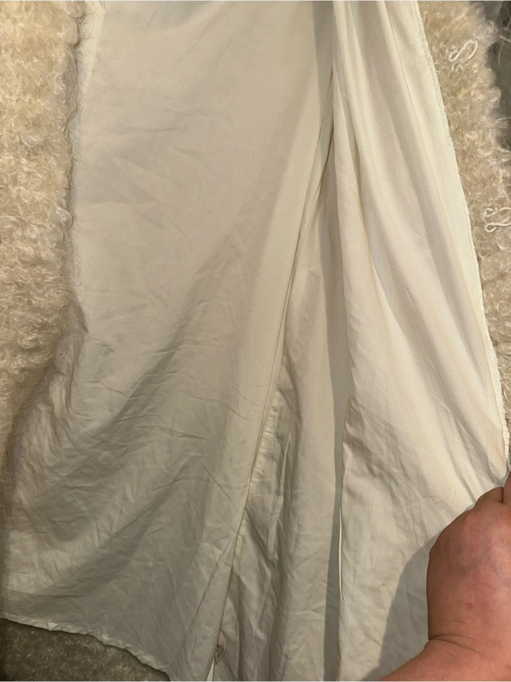 Free People 88% Mohair Bouclé Long Coat Cream Ivory Size XS - Picture 6 of 8